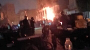 حريق يلتهم محل فضة في كرداسة.. صور
